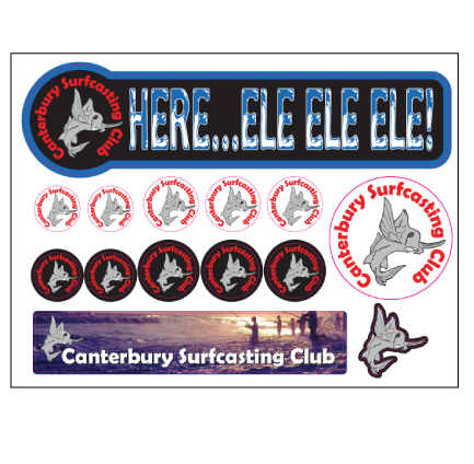 Canterbury Surfcasting Club Bumper sticker sheet